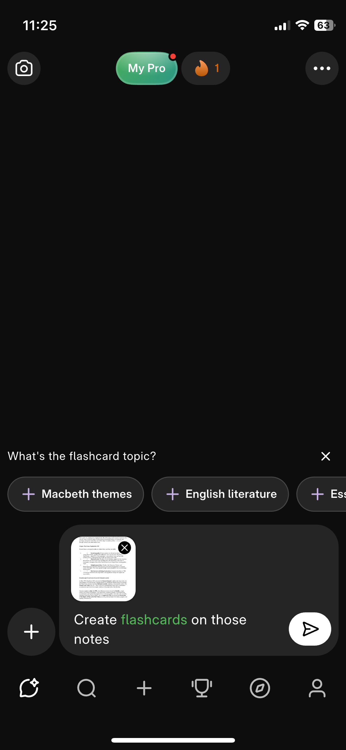 Flashcard Topic Selection
